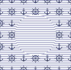 Navy vector card anchor and steering wheel