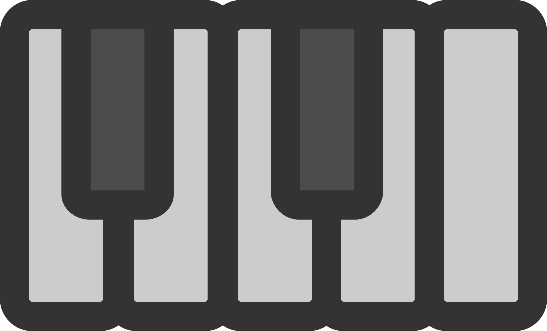 Drawn monochrome piano keys free image download
