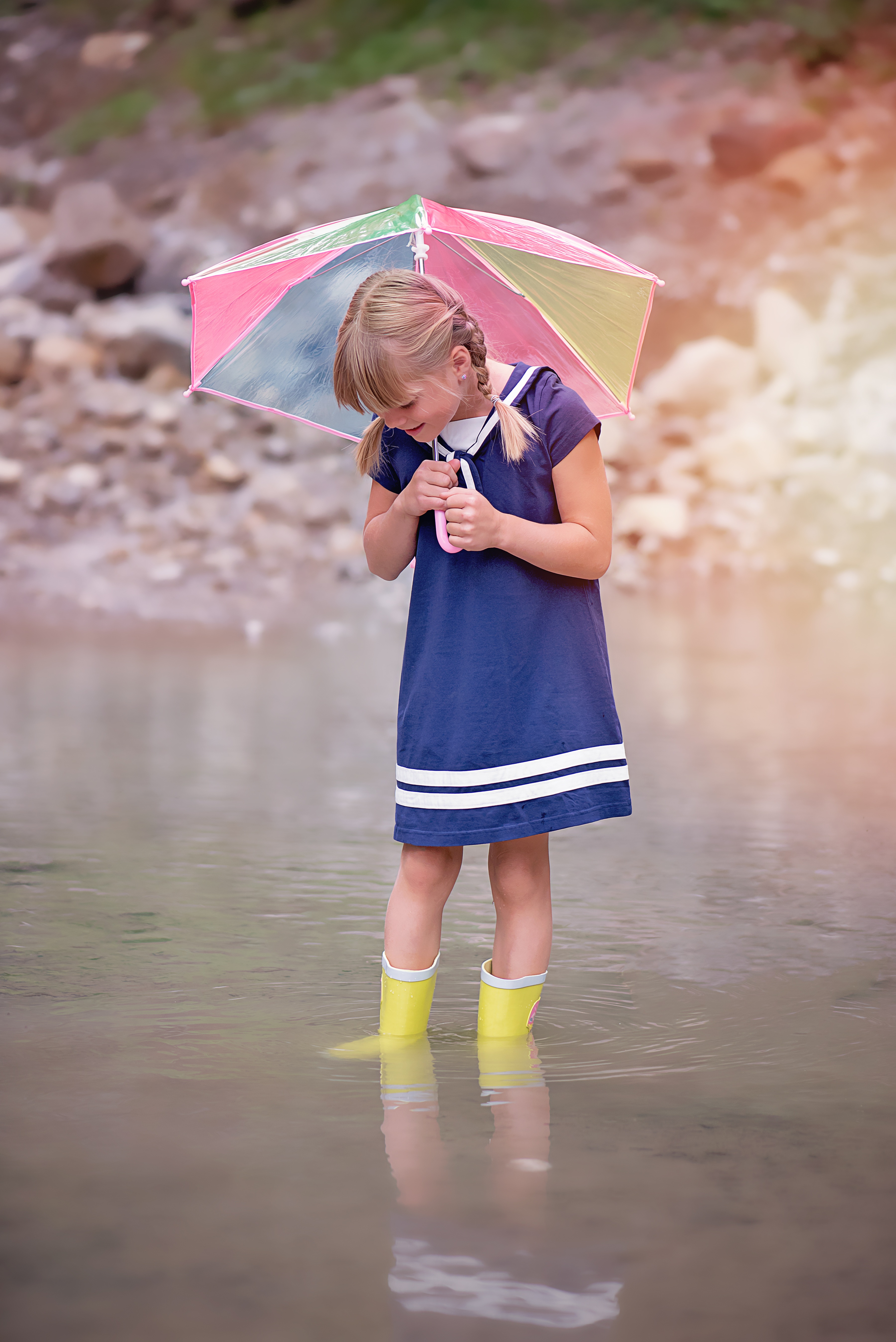 girl in rubber boots