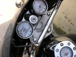 The instrument panel of the motorcycle