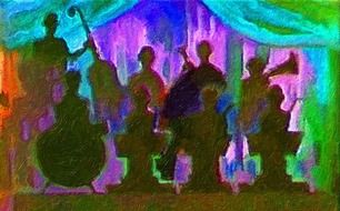 Picture of music band silhouettes