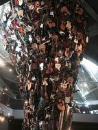 many guitars as an interior detail