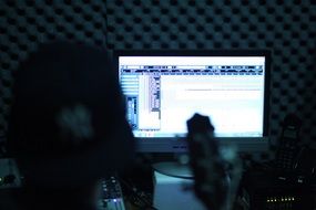 monitor in the recording studio