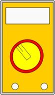 drawing yellow voltmeter