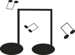 clipart of the dancing music notes