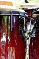 red bongos drums