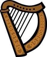 irish harp drawing