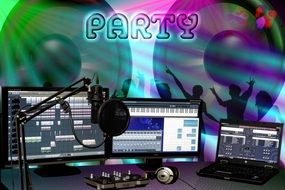 Disco party clipart