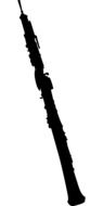 black silhouette of oboe