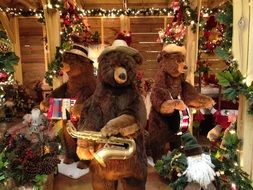 bears with musical instruments at Christmas