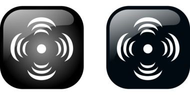 black and white speakers with sound as an illustration