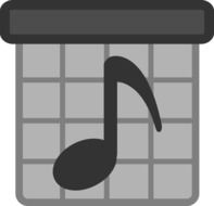 musical note on a sheet with squares