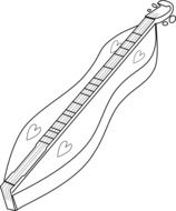 Black and white drawing of the dulcimer