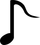 big black sign of music note