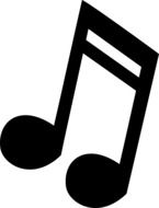 sixteenth musical note, black icon
