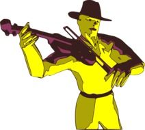 violinist as a colorful graphic image