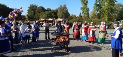 folklore concert on square, poland