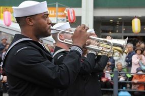 trumpeters play