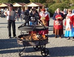 Folk festival on the streets in Poland