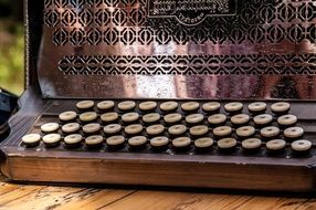 vintage accordion keys close up