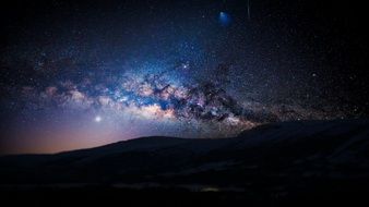 milky way with stars in the galaxy