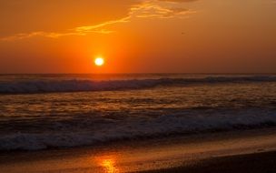 orange twilight over the sea at sunset