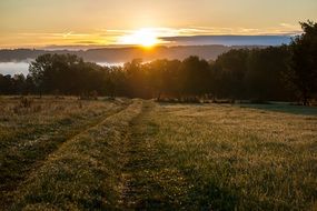 sunrise on Ammer lake in Germany