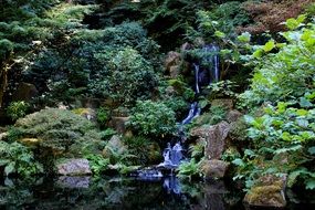 small waterfall in a picturesque landscape