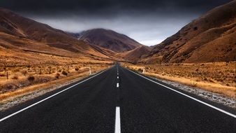 Landscape of the mountain and the road