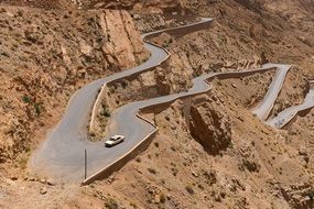 view of the winding mountain road