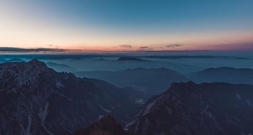 mountain summits at sky