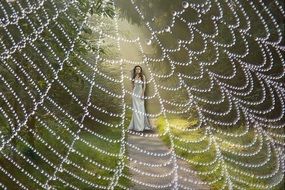 web and woman creative poster