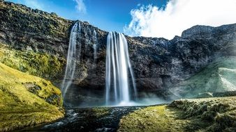 beautiful landscape of pure waterfall