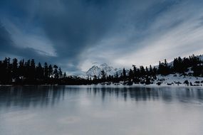 icy lake in the mountains