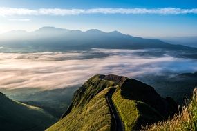 caldera in the sea of clouds, japan, kumamoto