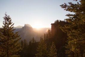 beautiful sunrise in the mountains