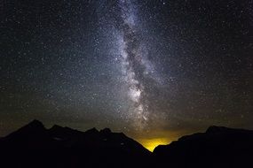 Milky way against the background of wild nature