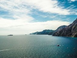 Landscape of ocean near the mountains