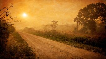 Photo of empty road at sunset