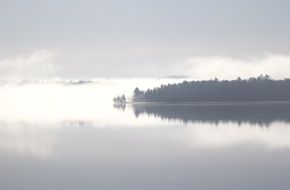 Reflection of trees and sky in the lake