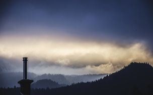 mountain landscape with a hut