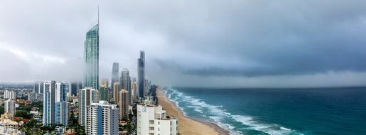 city panorama of the coast in Queensland