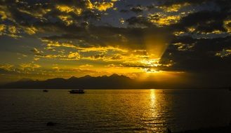 beautiful colorful sunset in Antalya