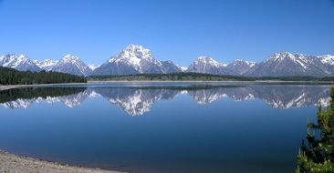 distant view of mount moran in america