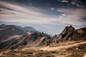 panorama of mountains on a beautiful sky
