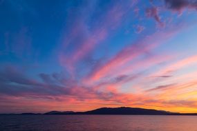 scarlet sunset over the ocean