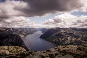 mountain lake under the clouds