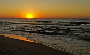 beach sunset evening twilight view