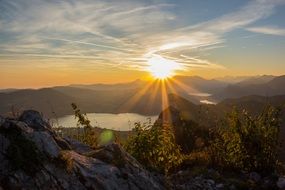 sunrise over the mountains in Salzburg, Austria