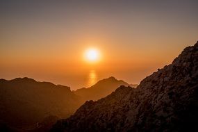 Amazing mountains valley sunset